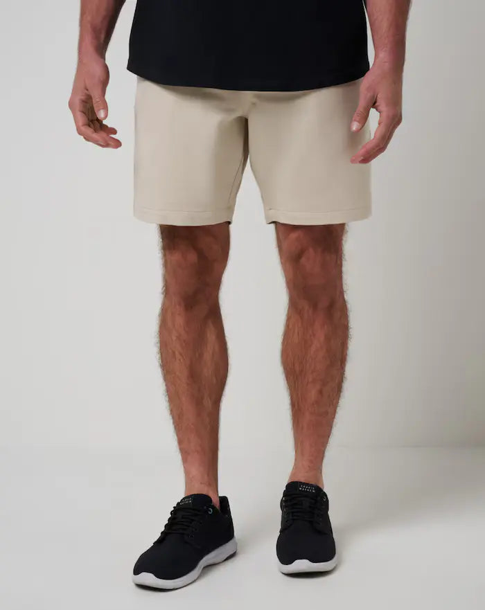 Travis Mathew Stretch Knit Short In Italian Sand