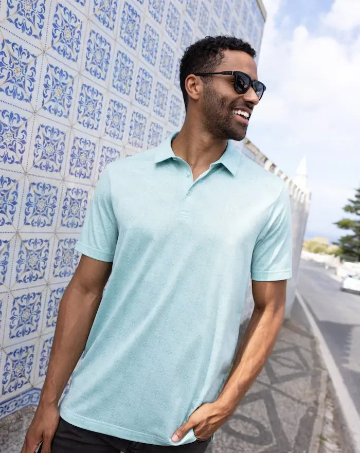 Travis Mathew Acropolis Polo in Eggshell Blue