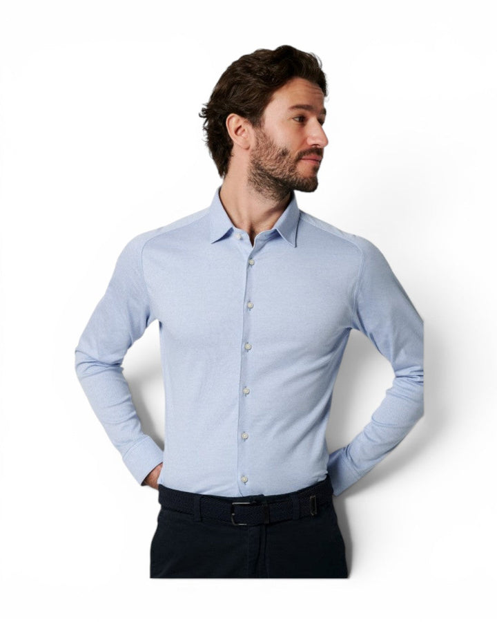 Desoto Pique Long Sleeve In Light Blue