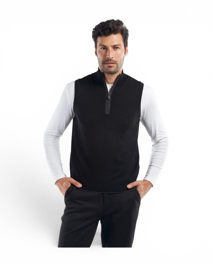 Raffi S/L Zip Mock In Black