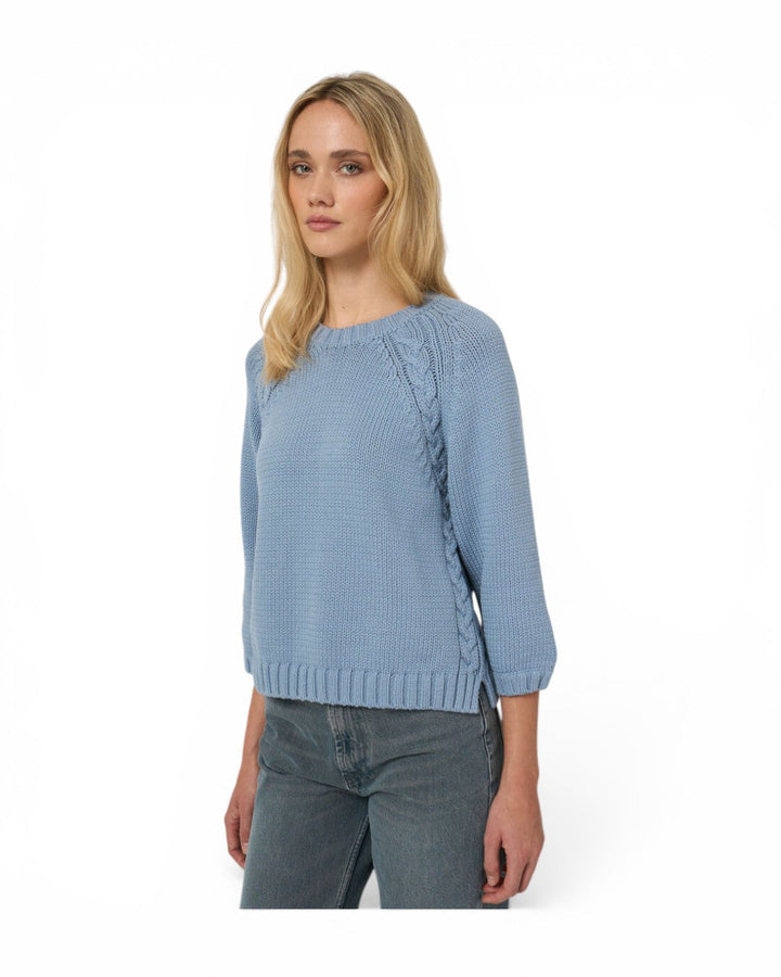 Repeat Chunky Knit Cotton-Blend Sweater In Denim