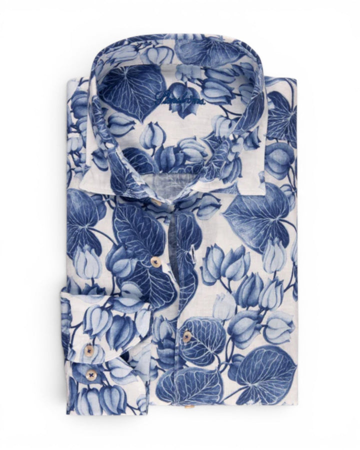 Stenstroms Blue Print  Linen Shirt