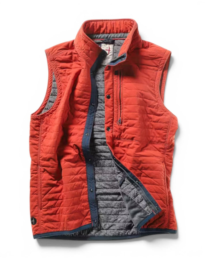 Relwen Windzip Vest In Dark Orange