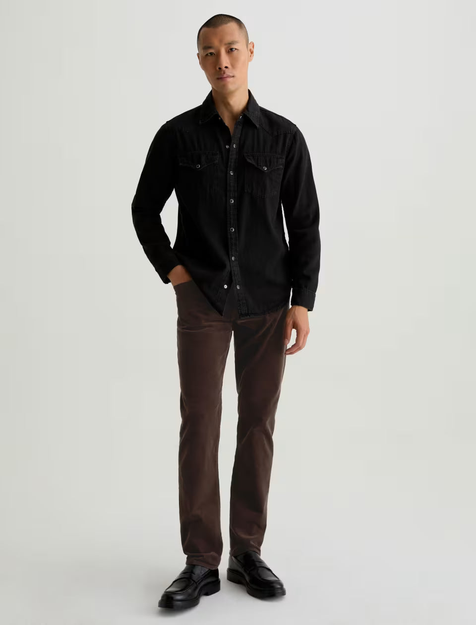 AG Tellis Men's Corduroy Pant in Raw Umber