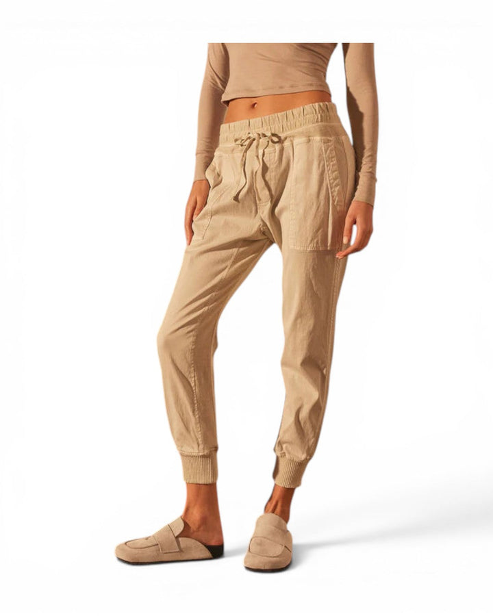 James Perse Mixed Media Pant In Talc