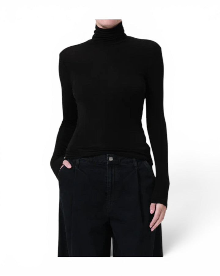 Agolde Pascale Turtleneck In Black