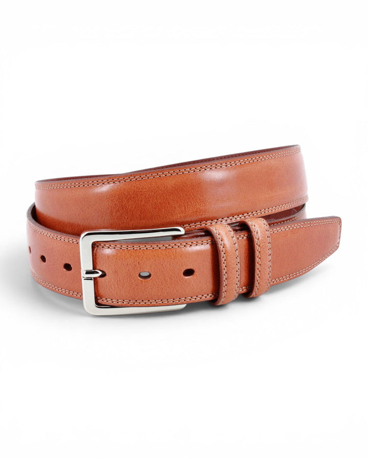 Torino Italian Calfskin Leather Belt In Saddle