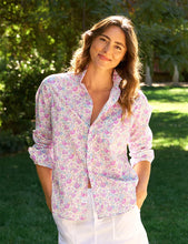 Load image into Gallery viewer, F&amp;E Eileen Relaxed Button-Up in Blue and Pink Floral
