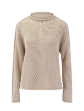 Load image into Gallery viewer, F&amp;E Monterey Pointelle Sweater in Sand
