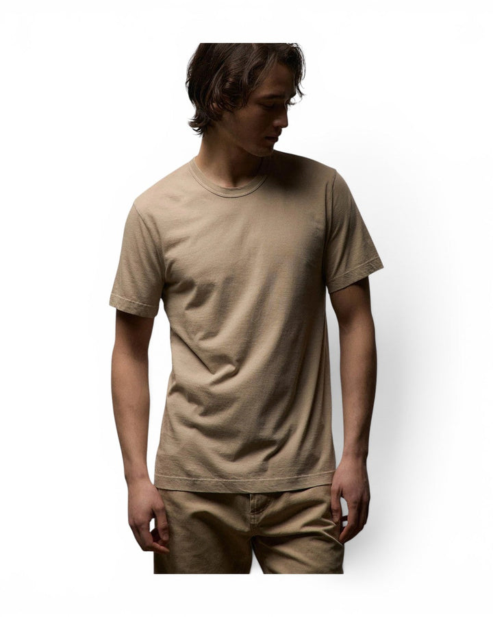 James Perse Men Short Sleeve Crew Neck In Light Khaki