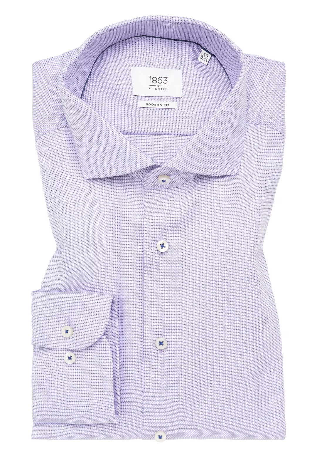 Eterna Modern Structured Shirt In Lilac