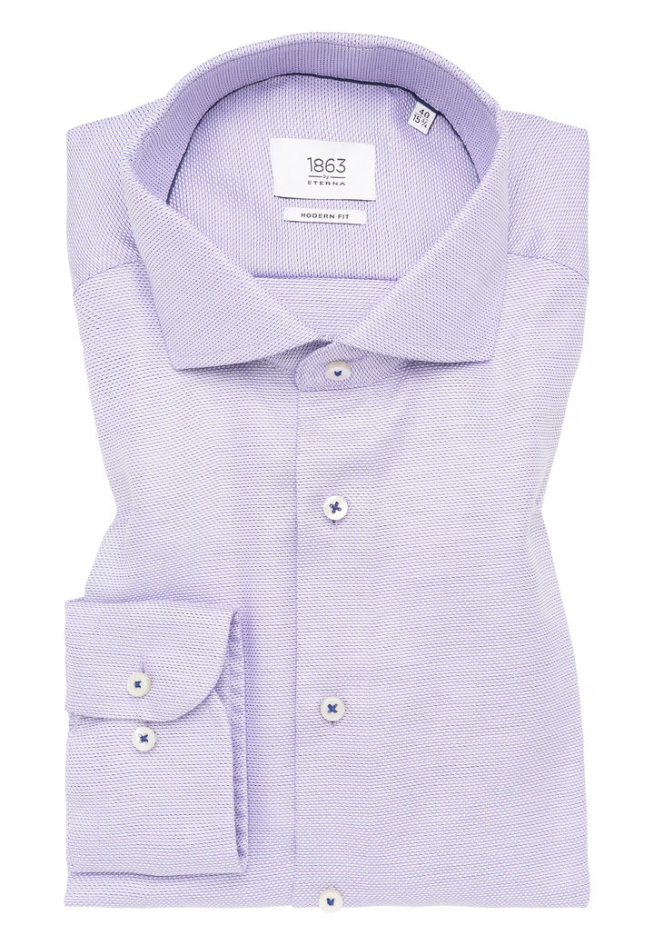 Eterna Modern Structured Shirt In Lilac