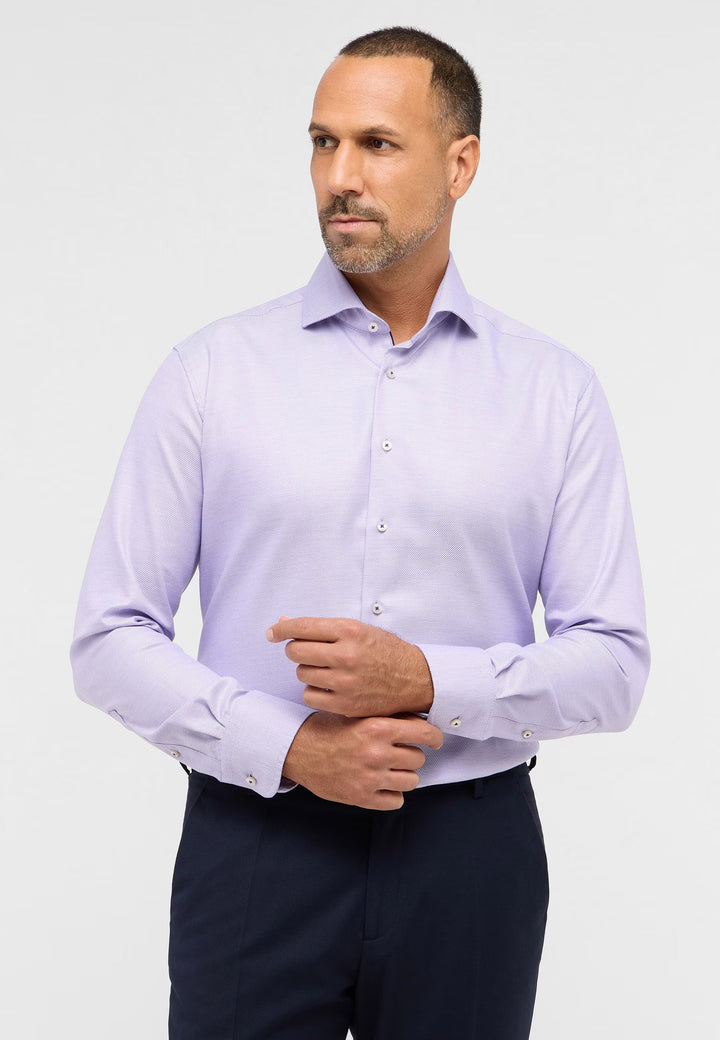 Eterna Modern Structured Shirt In Lilac