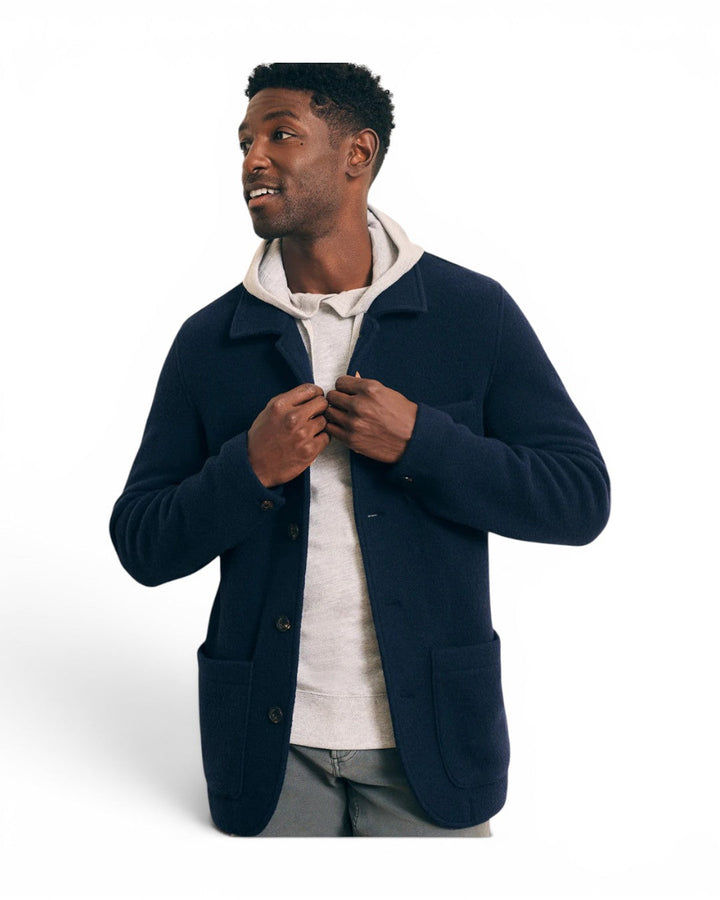 Faherty Wool Chore Jacket In Navy