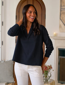 Frank & Eileen Jersey Popover Henley in British Royal Navy