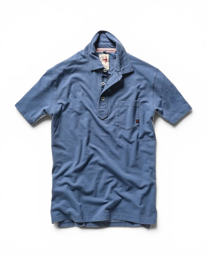 Relwen Pique Slot Polo In Marine Blue