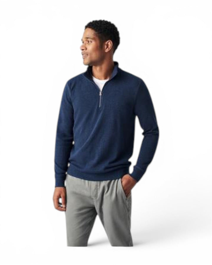 Faherty Legend Sweater 1/4 Zip In Navy
