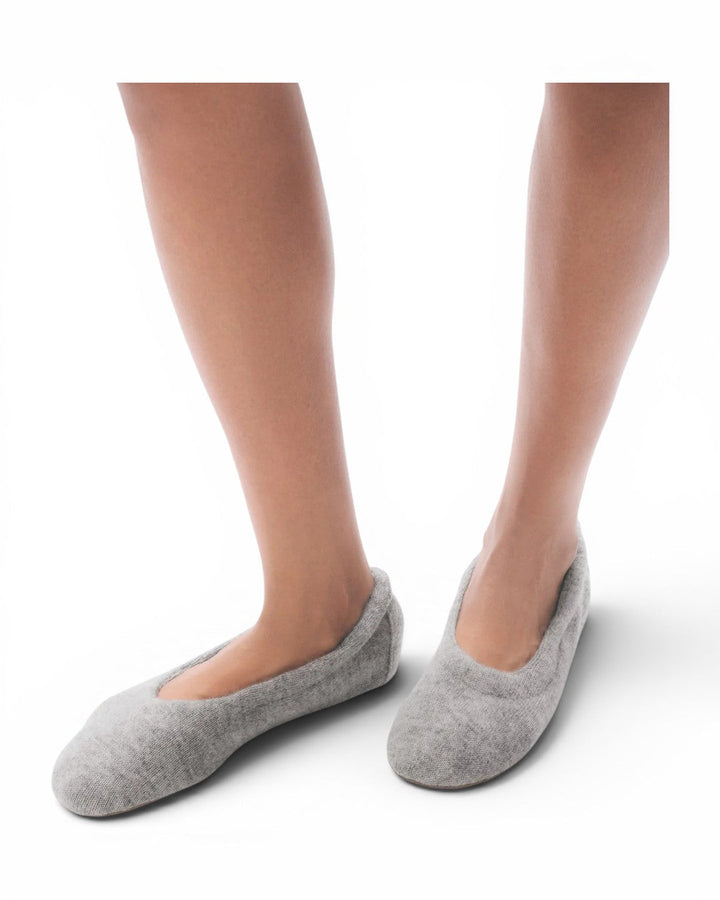 White + Warren Cashmere Ballet Slipper In Grey Heather