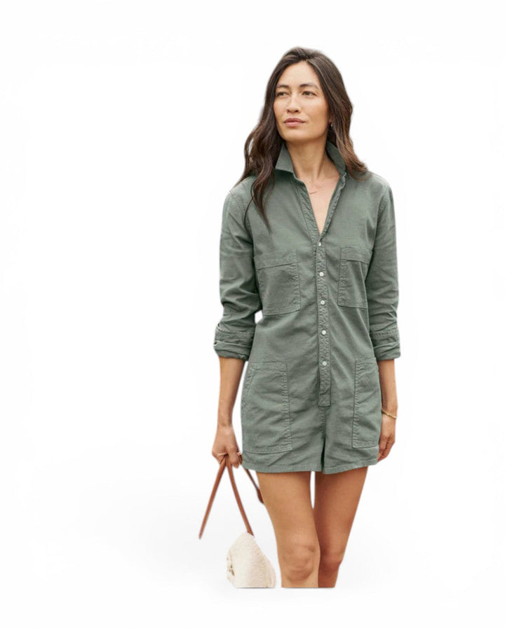 Frank &amp; Eileen Long-Sleeve Playsuit In Rosemary