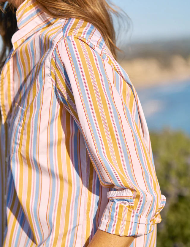 Frank &amp; Eileen Relaxed Button-Up In Gold With Red And Blue Stripe