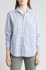 Eileen Button-Up in Blue Butterflies