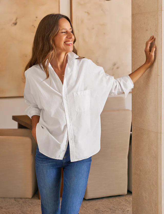 Frank &amp; Eileen Oona Continuous Sleeve In Superluxe White