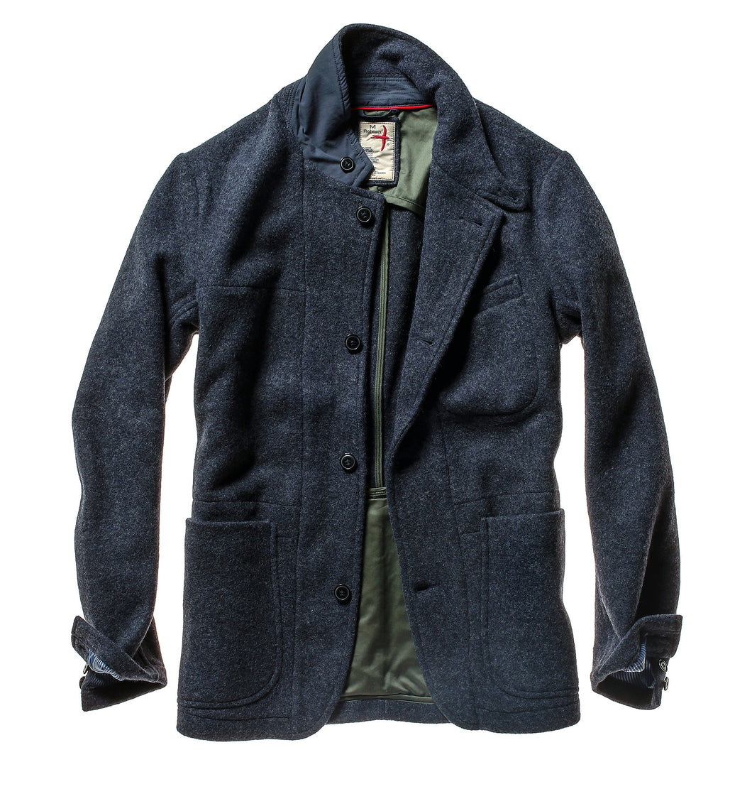 Relwen Melton Trap Blazer Navy