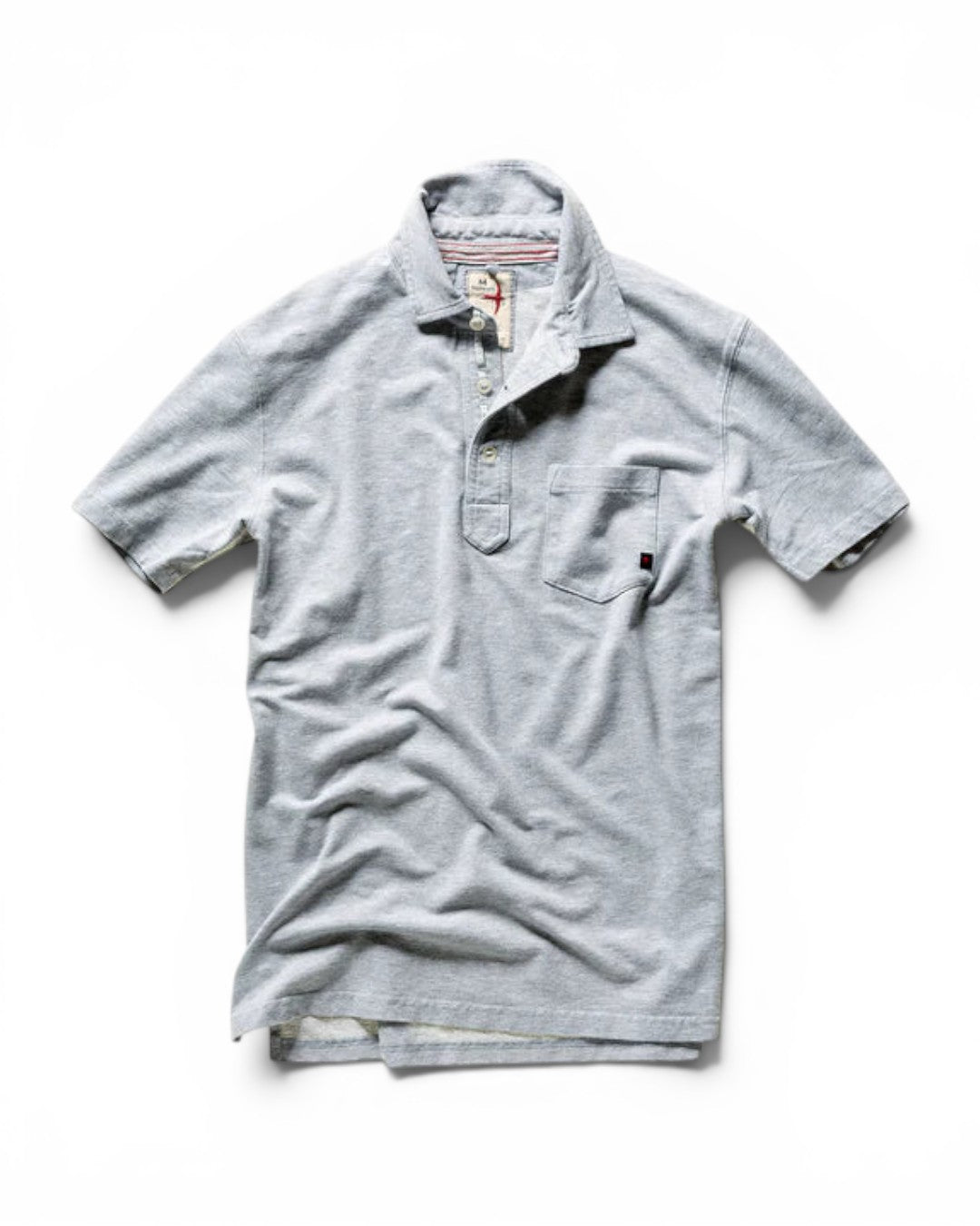 Relwen Pique Slot Polo In Grey Heather