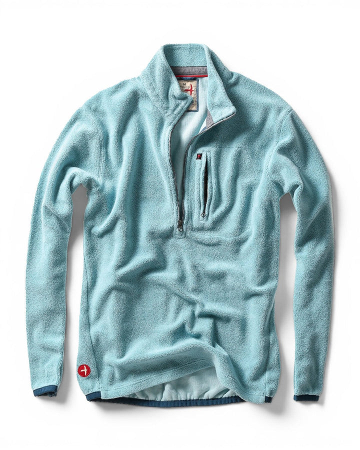 Relwen Sheared Fleece Half-Zip In Blue Haze