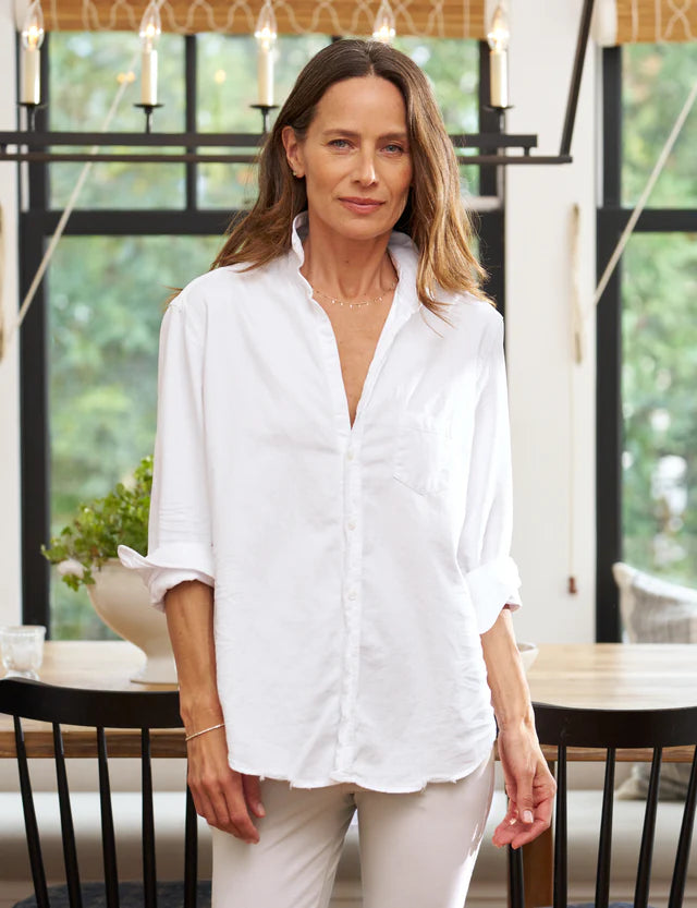 Frank &amp; Eileen White Stonewashed-Italian Denim Shirt