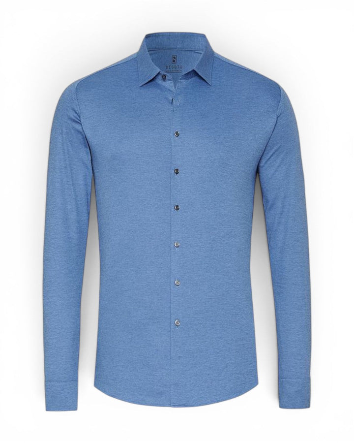 Desoto Pique Long Sleeve In Blue