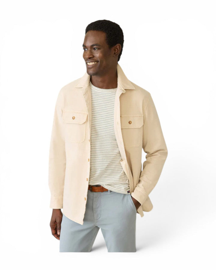 Faherty Sunwashed Canvas Cpo In Sea Salt