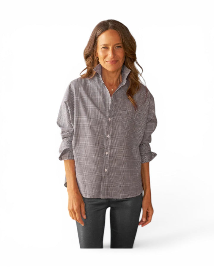 Frank &amp; Eileen Oona Continuous Sleeve Button-Up In Black And White Plaid