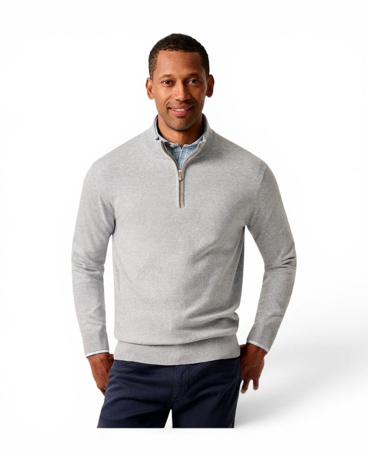 Johnnie O Desmond Cotton Blend 1/4 Zip Sweater In Pebble