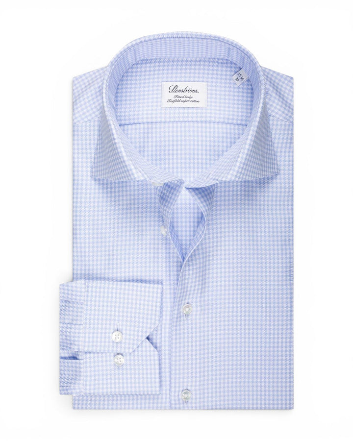 Stenstroms Blue Gingham Checked Shirt