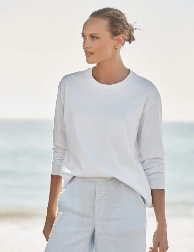 Frank &amp; Eileen Quinn LS Crewneck Tee White