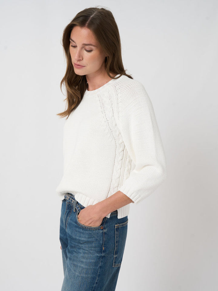 Repeat Chunky Knit Cotton-Blend Sweater In White
