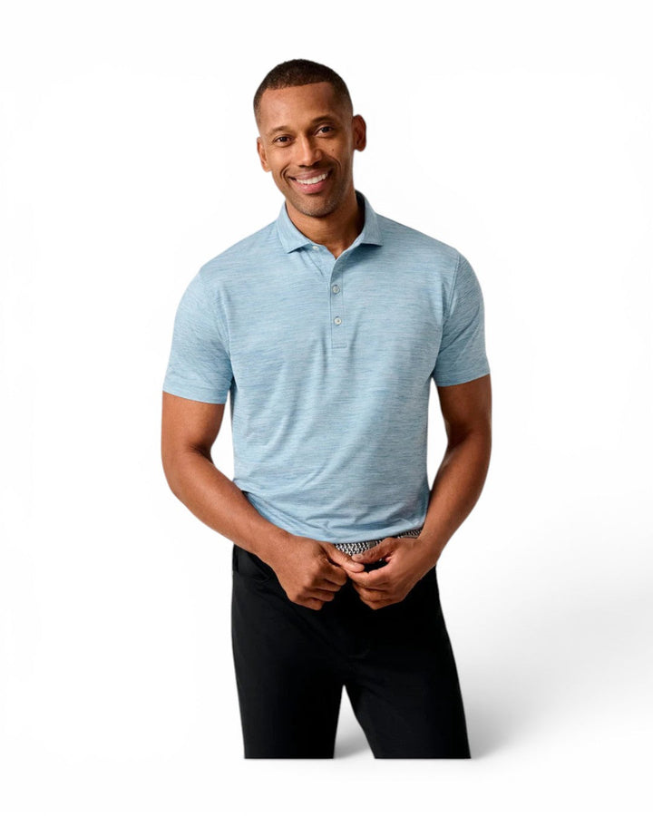 Johnnie-O Polo Huronn Solid In Tide