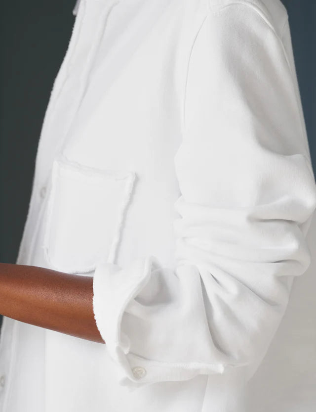 Eileen Triple Fleece Button-Up In White