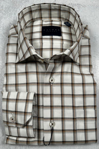 Calder Windowpane Oxford Shirt in Chocolate