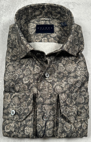 Calder Italian Brushed Tonal Floral Shirt