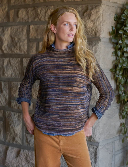 Frank &amp; Eileen Monterey Rolled Funnel Neck Sweater in Harvest