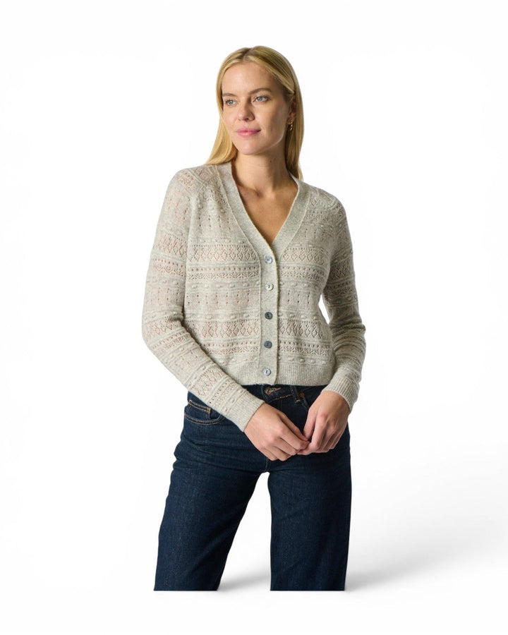 Kokun Pointelle Stitch Cardigan In Mist