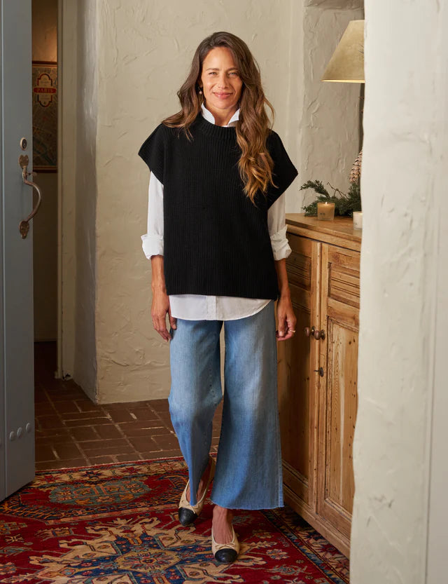 Frank &amp; Eileen Montecito Italian Sweater Vest In Black