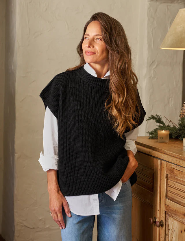 Frank &amp; Eileen Montecito Italian Sweater Vest In Black