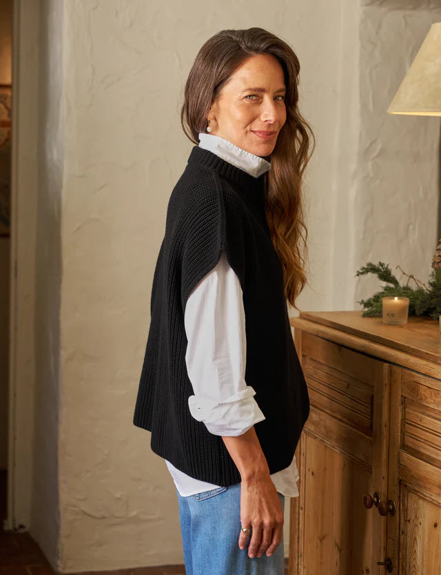 Frank &amp; Eileen Montecito Italian Sweater Vest In Black
