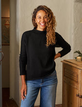 Load image into Gallery viewer, Frank &amp; Eileen Monterey Rolled Funnel Neck Sweater in Black
