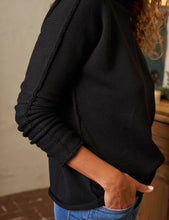 Load image into Gallery viewer, Frank &amp; Eileen Monterey Rolled Funnel Neck Sweater in Black
