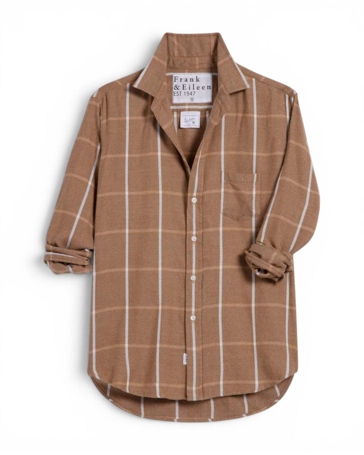 Frank &amp; Eileen Relaxed Button-Up In Camel/Cream Windowpane