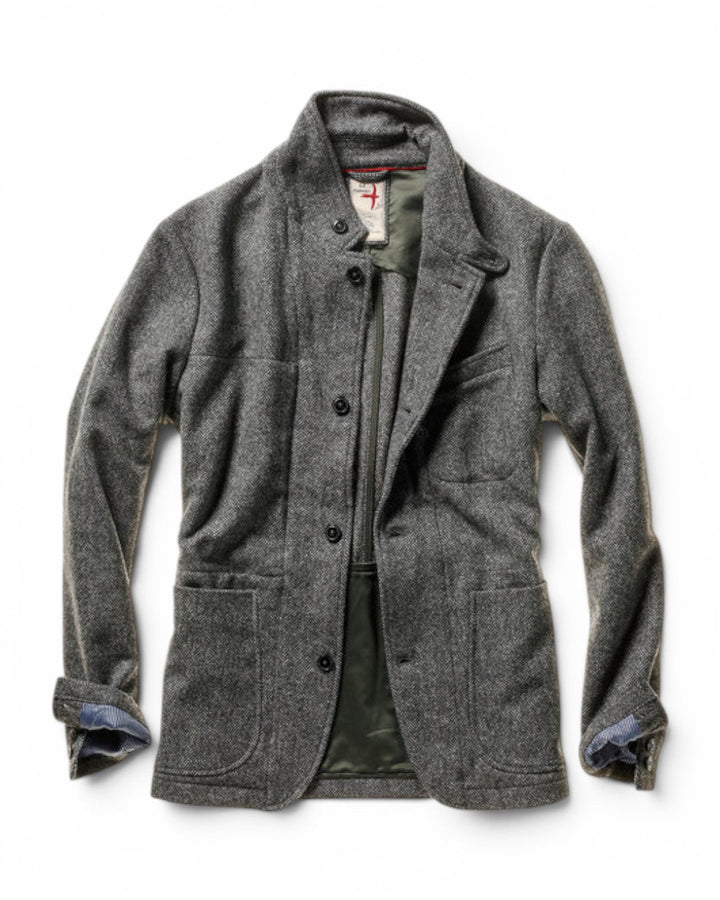 Relwen Heritage Trap Blazer In Grey  Herringbone